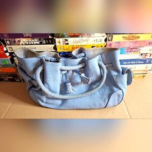 Cole Haan "Village SP06" HoBo Handbag Leather Shoulder Bag Sky Blue